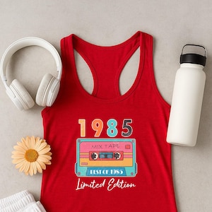 1985 Birthday Vintage Tank Top 40th Birthday Tank Top Retro Birthday Racerback Top 1985 Birthday Gifts Birthday Party Outfit Summer Clothes