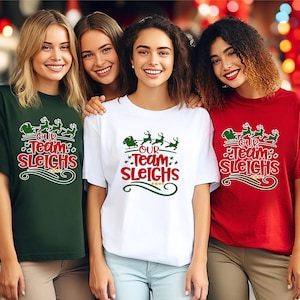 Our Team Sleighs Shirt, Christmas Crewneck, Christmas Gift, Co Worker Gift, Customized Xmas Group Tee, Christmas Party, Office Squad Shirt