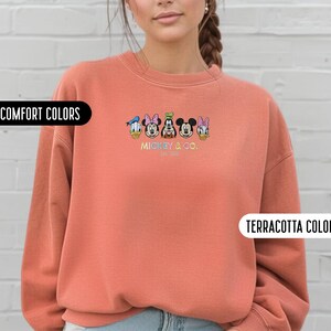 Mickey And Friends Embroidered Disney Sweatshirt Comfort Color Minnie Mickey Mouse Embroidery Sweatshirt Disney Vacation Embroidered Sweater image 16