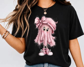 Pink Halloween Ghost Shirt Popular Now Girly Spooky Shirt Women Girls Toddler Halloween Ghost Tee Fall Gift Granddaughter Halloween Gifts