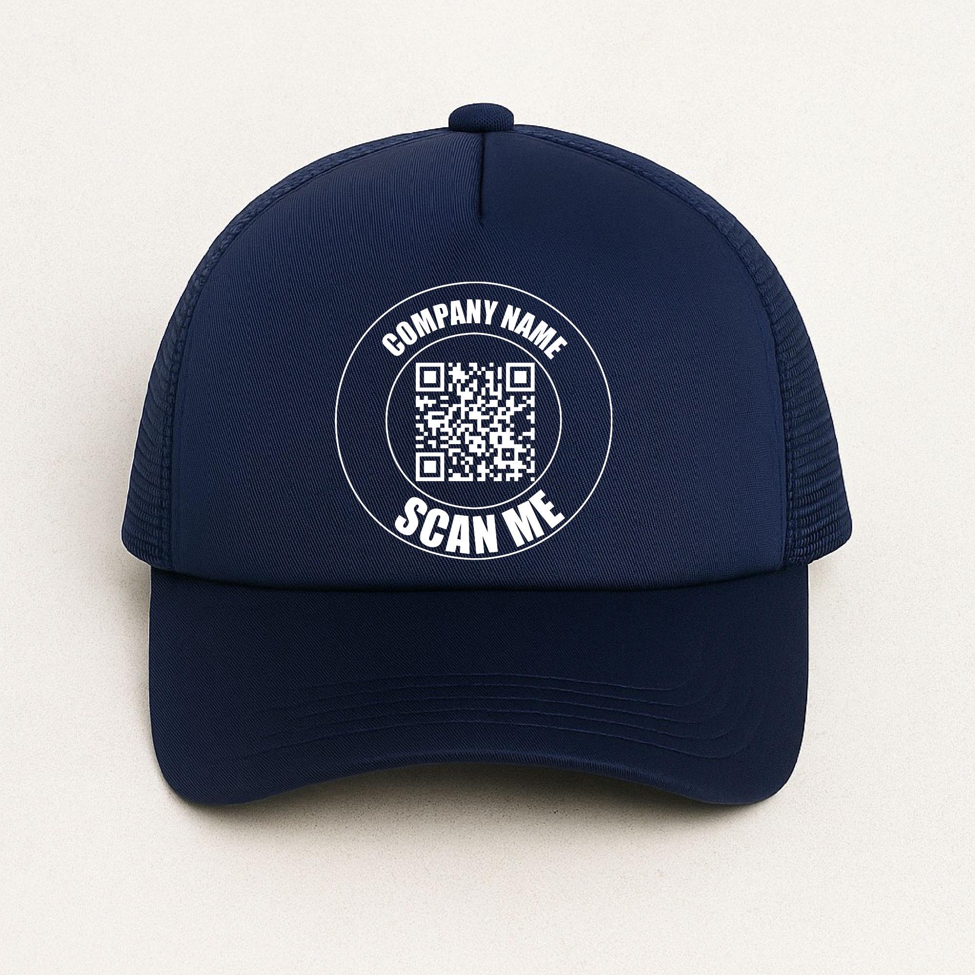 Custom Business QR Code Trucker Hat Personalized Small Business Company ...