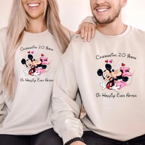 Custom Disney Wedding Anniversary Sweatshirts Disney Couple Disneyland Honeymoon Sweaters Matching Couple Happily Ever After Disney Trip