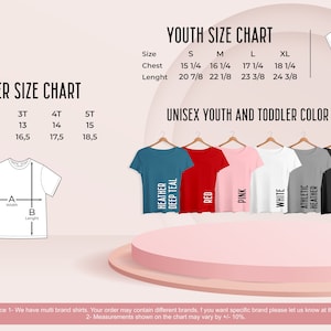 a diagram of a youth size chart for a t - shirt
