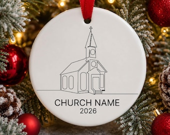 Personalized Christmas Church Ornament Custom Church Name Ornament Christian Christmas Decor Church Family Bulk Gifts 2026 Holiday Ornament