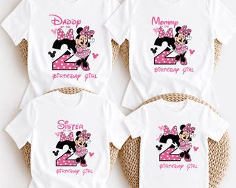 Custom Disney Birthday Party Shirt Minnie Mickey Mouse Personalized Birthday Girl Birthday Boy Disney Birthday Trip Matching Family Tshirts