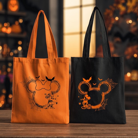 Disney Halloween Tote Bag Disneyland Gifts Disney Halloween Shoulder Bag Spooky Kids Bag Trick or Treating Bag Boo Crew Halloween Bulk Gifts