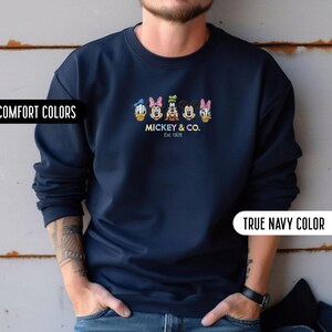 Mickey And Friends Embroidered Disney Sweatshirt Comfort Color Minnie Mickey Mouse Embroidery Sweatshirt Disney Vacation Embroidered Sweater image 5