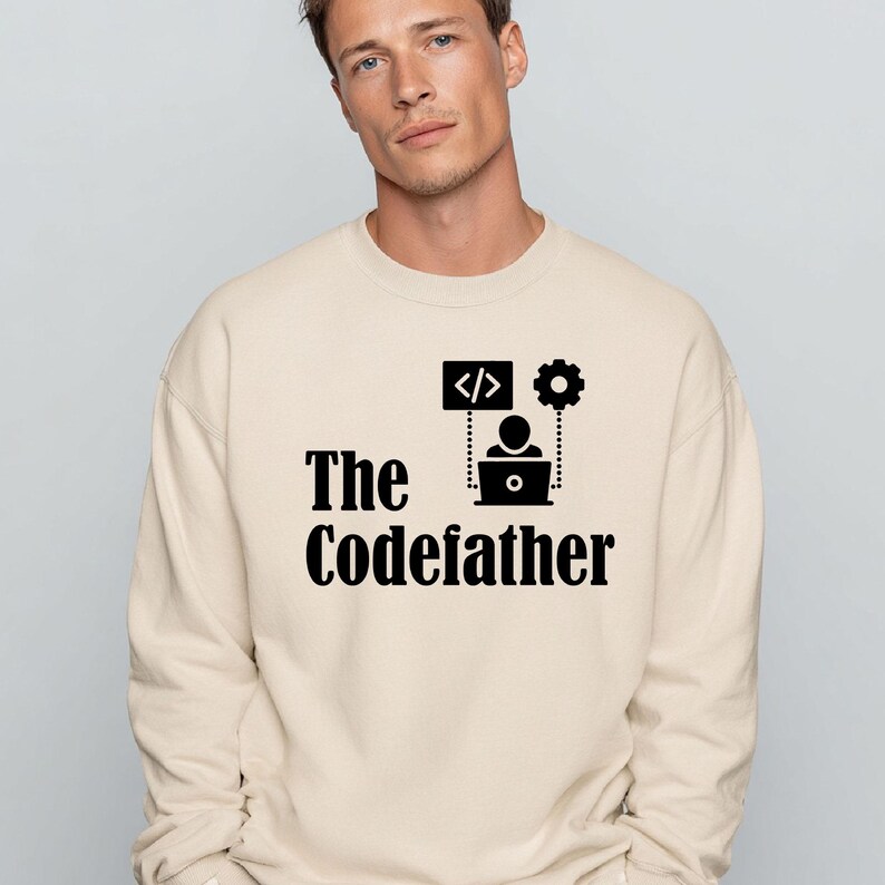 Computer Engineer Dad Sweatshirt The Codefather Computer Programmer Programming Sweatshirt Coding Code Sweatshirt Computer Nerd Fathers Day image 2