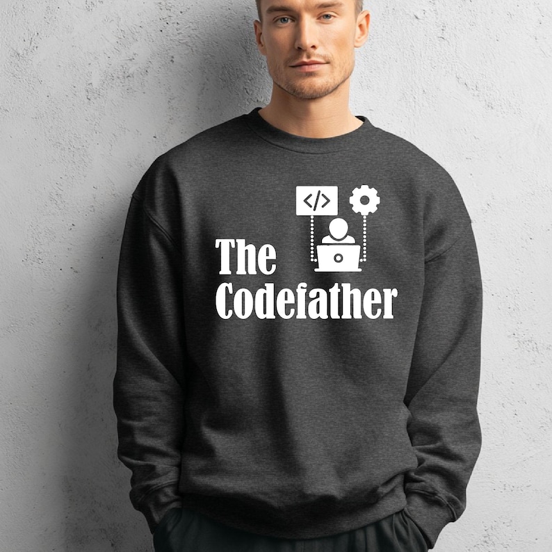 Computer Engineer Dad Sweatshirt The Codefather Computer Programmer Programming Sweatshirt Coding Code Sweatshirt Computer Nerd Fathers Day image 1