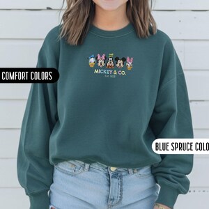 Mickey And Friends Embroidered Disney Sweatshirt Comfort Color Minnie Mickey Mouse Embroidery Sweatshirt Disney Vacation Embroidered Sweater image 17
