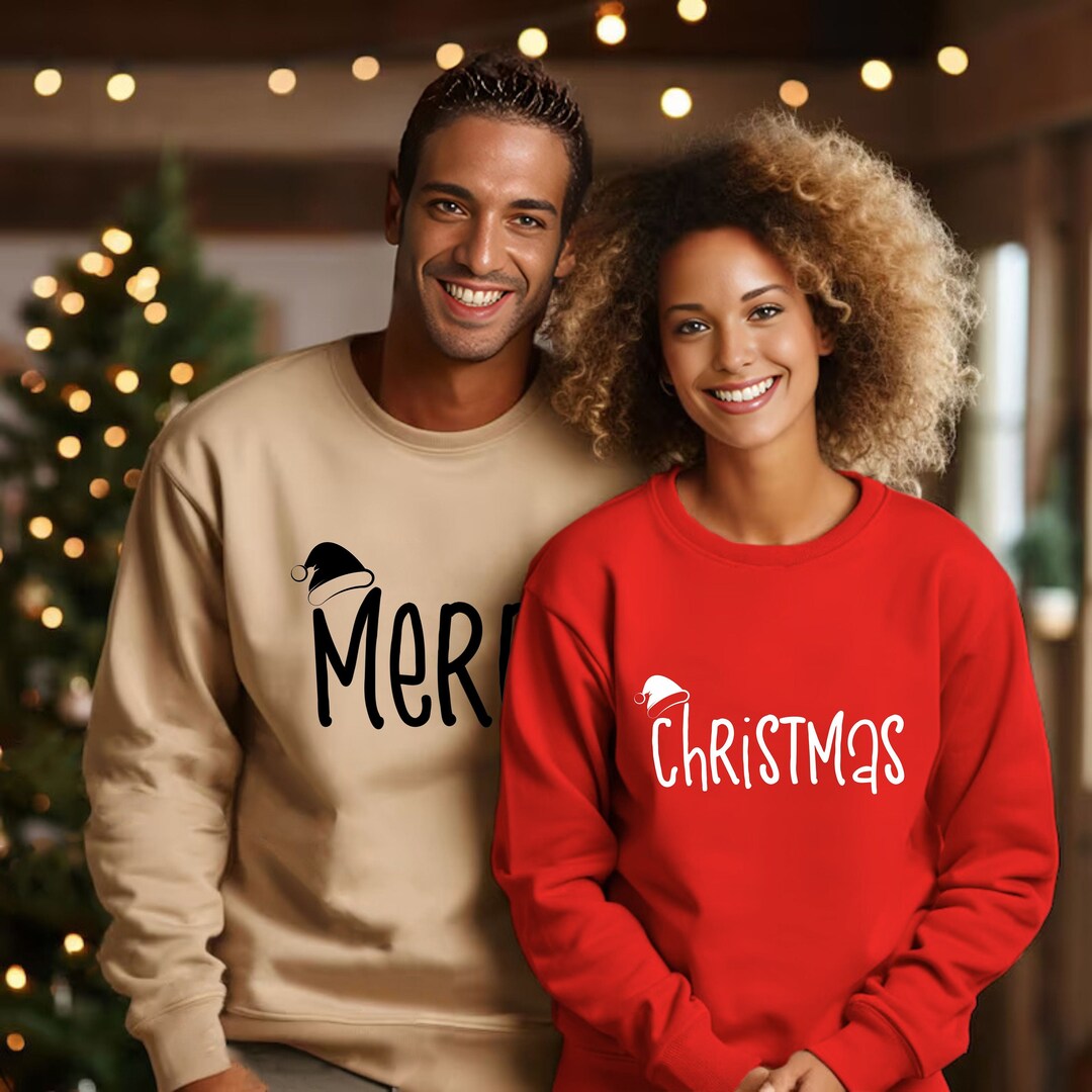 Merry Christmas Sweaters Couple Matching Sweatshirts Christmas Gift Holiday Sweater Matching Couple Christmas Party Couple Gift Etsy