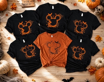 Disney Halloween Tshirt Couple Halloween Matching Shirts Spooky Siblings Halloween Gifts Halloween Family Vacation Minnie Mickey Tee Mom Dad