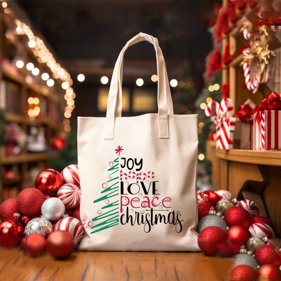 Christmas tote bag hotsell