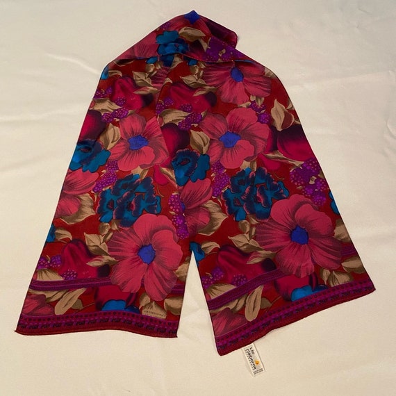 Vibrant Vintage Liz Claiborne Silk Scarf - 1980’s - image 1