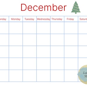 Blank Calendar Template - Etsy