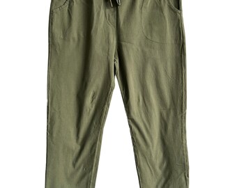 Regular Magic Stretchy Waist Pants In Khaki