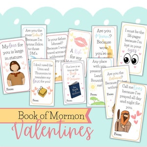 Tarjetas de San Valentín del Libro de Mormón, Tarjetas de San Valentín imprimibles para jóvenes de la Primaria 2024, Ven, sígueme, Sociedad de Socorro, SUD, Chistes mormones divertidos