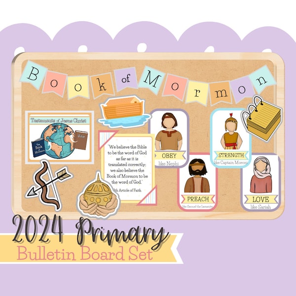 LDS Primary Bulletin Board Bundle, 2024 Book of Mormon, Church of Jesus Christ of Latter Day Saints