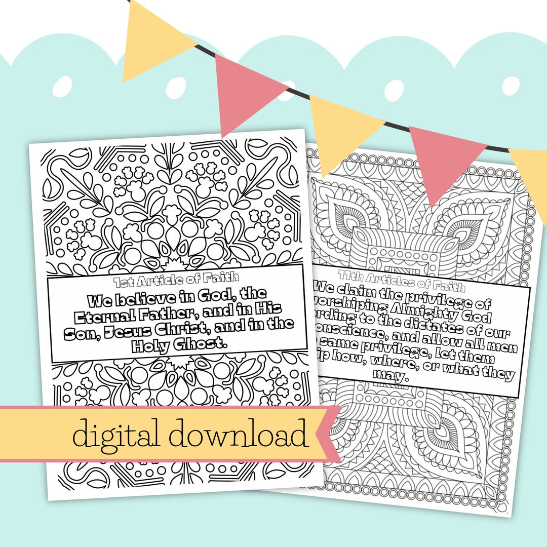 Articles of Faith Coloring Pages LDS Church of Jesus Christ - Etsy