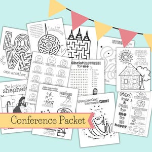 LDS General Conference kids Activity Packet  – Printable Games, Coloring Pages, Church Quiet Time Activities, primary