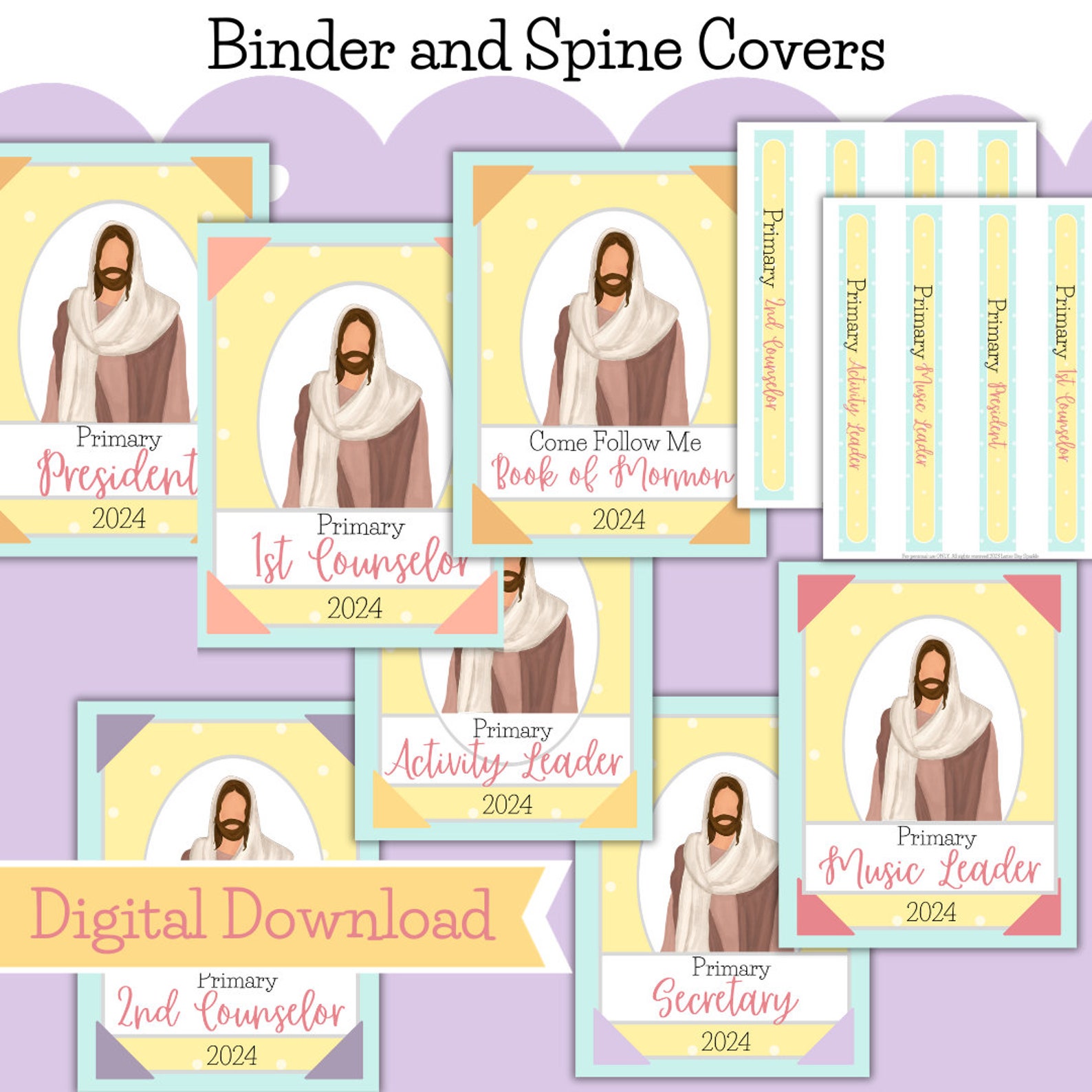 2024 Primary Binder Bundle, CMF Book of Mormon, Presidency Templates