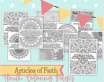 Articles of Faith Coloring Pages - Etsy