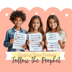 Follow the Prophet Singing Time Visual Aids, 2025 Primary Songs, Children’s LDS Song Book Activity