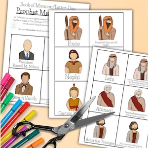 Book of Mormon Prophets Memory/Matching Game - Church of Jesus Christ of Latter Day Saint Primary FHE