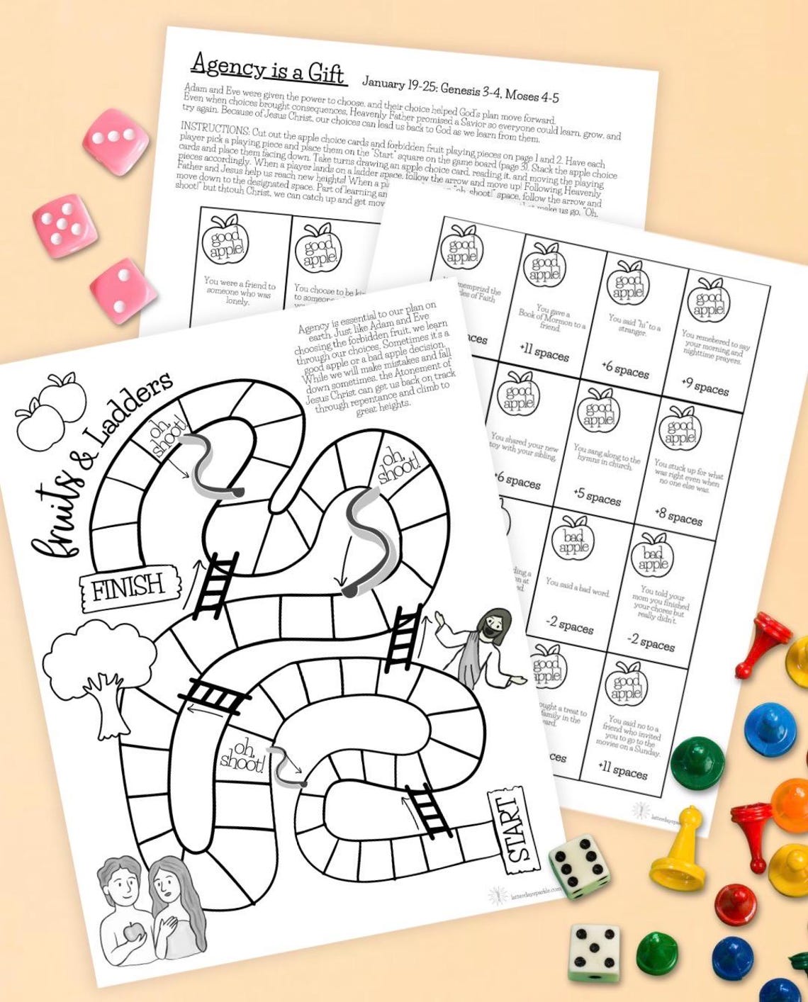 Adam and Eve Printable Board Game for Kids - Etsy