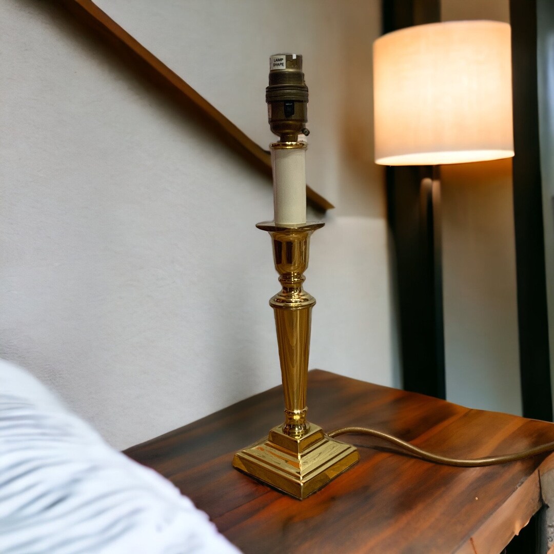 Vintage Laura Ashley Brass Candlestick Table Lamp Base. Etsy UK