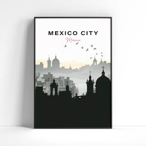 Mexico City Print: Black and White Skyline Poster (Digital Download)