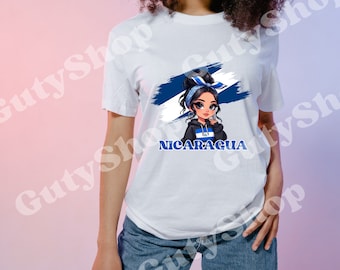 Cute Nicaragua girl, perfect png for DTF, UVDTF and much more
