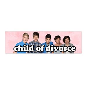 1 Direction Child of Divorce / Adesivo per paraurti e magnete / Adesivo meme divertente / 8,7'' X 2,7'' / Qualità impermeabile