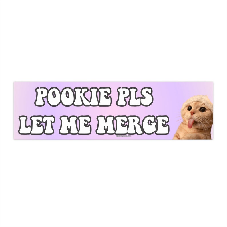 Pookie Pls lassen mich verschmelzen | Autoaufkleber UND Automagnet | Lustiger Meme Aufkleber | 8,7 '' X 2,7 '' | Wasserdichte Premium-Qualität Bild 1