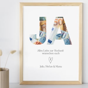 Digital wedding cash gift | Wedding poster | DIY gift for the bride and groom | Wedding cash gift | Personalized cash gift