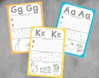 Worksheets for learning to write, learning ABC, learning to write, alphabet, letters, school enrollment, first grade, preschool, 1st grade exercise