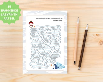 Puzzles labyrinthe, apprentissage de la motricité fine, activité pour les élèves de première année, exercices de 1ère année, préscolaire, activité de vacances, matériel pédagogique