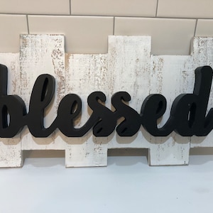 Vintage Rustic farmhouse blessed sign