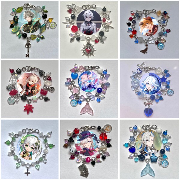 Braccialetti Clutter fatti a mano Genshin Impact (scegli il tuo personaggio preferito!!)