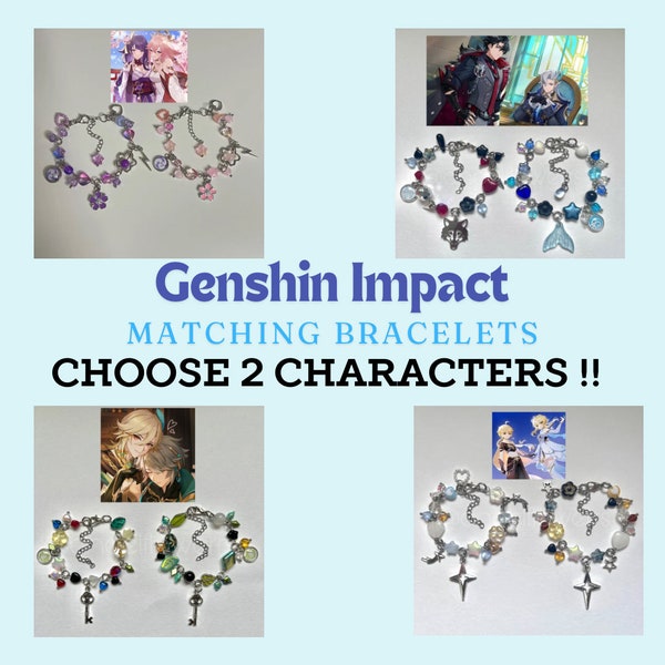Genshin Impact Handmade Matching Clutter Bracelets (Choose any 2 Characters!!)
