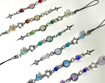 原神インパクトビジョンキーホルダー、原神フォンチャーム、エレメントキーチェーン、パイロ、クライオ、エレクトロ、デンドロ、ジオ、ハイドロ、アネモチャーム