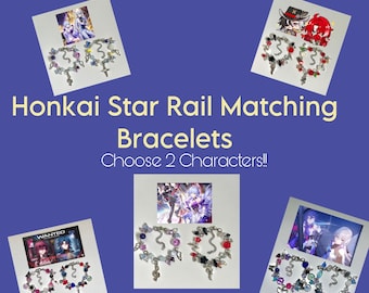 Honkai Star Rail ハンドメイドマッチングクラッターブレスレット (任意の 2 つのキャラクターを選択!!)