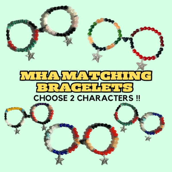 MHA Matching Bracelets - My Hero Anime Matching Bracelets (Choose 2 Characters) - Anime Bracelets