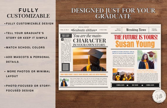 Custom Graduation Newspaper Announcement