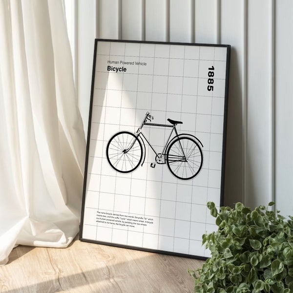 Bicycle Poster | Vintage Bicycle Art | Bicycle Art Print | Bicycle Wall Art | Classic Bicycle | Bicycle Bauhaus Poster | Housewarming Gift