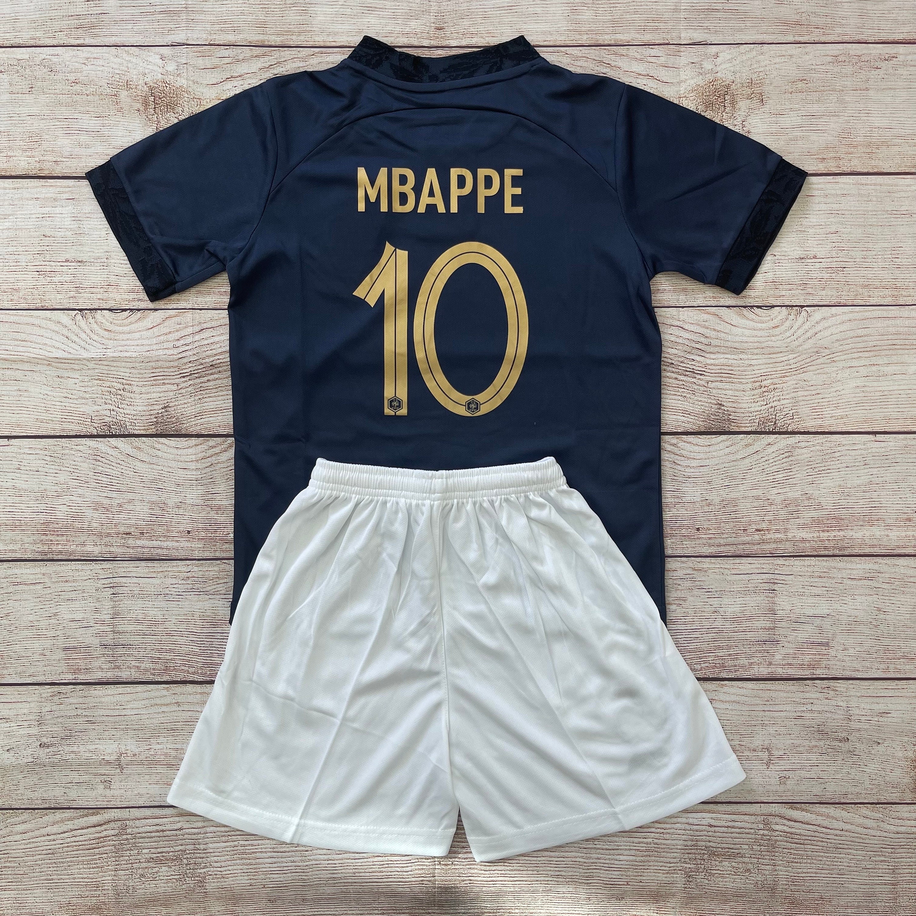 France 2022 World Cup Home Mbappe #10 Kids Soccer Uniform | Jersey