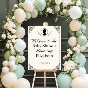Bridgerton Theme poster | Bridgerton Baby Shower | Digital party poster | Bidgerton | Baby Shower poster | Welcome sign | Social Pages |