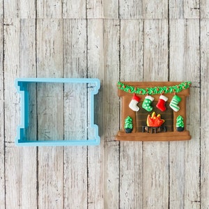 Fireplace Cookie Cutter, Christmas cutter, mantle cutter