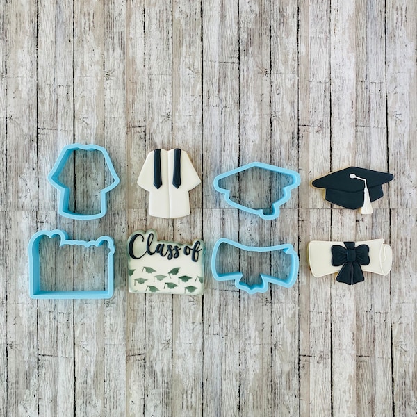 Graduation Cookie Cutters, graduation hat Cutter, graduation gown Cutter, graduation plaque Cutter, Party Cutter, diploma cutter