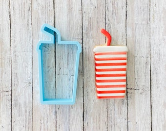 Drink Cup Cookie Cutter, drink cutter, fast food cutter, cup cutter, drink with straw cutter